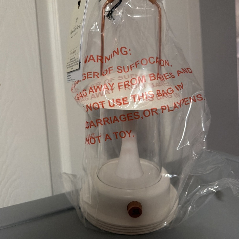 Hearth & Hand with Magnolia Cream LED Lantern Rechargeable Indoor Outdoor 8in